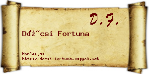 Décsi Fortuna névjegykártya